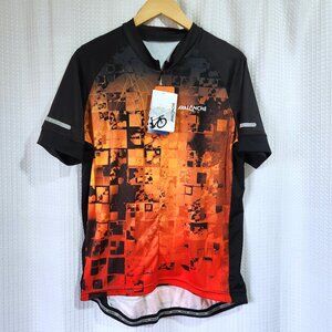 Cycling JerseyTop Size XXL Black & Orange Breathable Reflective 1/2 Zip NWT